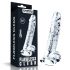 Lovetoy Flawless Clear - vakuumska čašica, dildo za testise - 19 cm (proziran) 