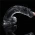 Lovetoy Flawless Clear - vakuumska čašica, dildo za testise - 19 cm (proziran) 