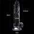 Lovetoy Flawless Clear - vakuumska čašica, dildo za testise - 19 cm (proziran) 