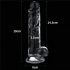 Lovetoy Flawless Clear - vakuumska čašica, dildo za testise - 19 cm (proziran) 