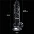 Lovetoy Flawless Clear - dildo s usisnom bazom, 19 cm (proziran)