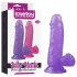 Lovetoy Jelly Studs - realistični dildo s bazom - 15 cm (ljubičasti)