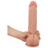 Lovetoy Sliding-Skin - dvostruki sloj dildo s vakuumskim postoljem - 23 cm (prirodna boja)