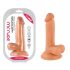 Mr. Rude - realističan dildo s ljepljivim potplatima, testisi - 17 cm (prirodni) 