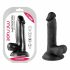 Mr. Rude - realističan dildo s ljepljivim potplatima, testisi - 17 cm (crni) 