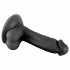 Mr. Rude - realističan dildo s ljepljivim potplatima, testisi - 17 cm (crni) 