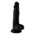 Mr. Rude - realističan dildo s ljepljivim potplatima, testisi - 19 cm (crni) 