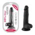 Mr. Rude - realističan dildo s ljepljivim potplatima, testisi - 19 cm (crni) 