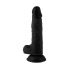 Mr. Rude - realističan dildo s ljepljivim potplatima, testisi - 19 cm (crni) 