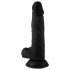 Mr. Rude - realističan dildo s ljepljivim potplatima, testisi - 19 cm (crni) 