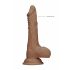 RealRock Dong 7 - realističan, dildo za testise (17 cm) - tamno prirodan 