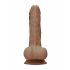 RealRock Dong 7 - realističan, dildo za testise (17 cm) - tamno prirodan 