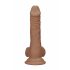 RealRock Dong 7 - realističan, dildo za testise (17 cm) - tamno prirodan 