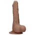 RealRock Dong 7 - realističan, dildo za testise (17 cm) - tamno prirodan 