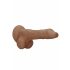 RealRock Dong 8 - realističan, testikularni dildo (20cm) - tamno prirodan 