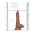 RealRock Dong 8 - realističan, testikularni dildo (20cm) - tamno prirodan 