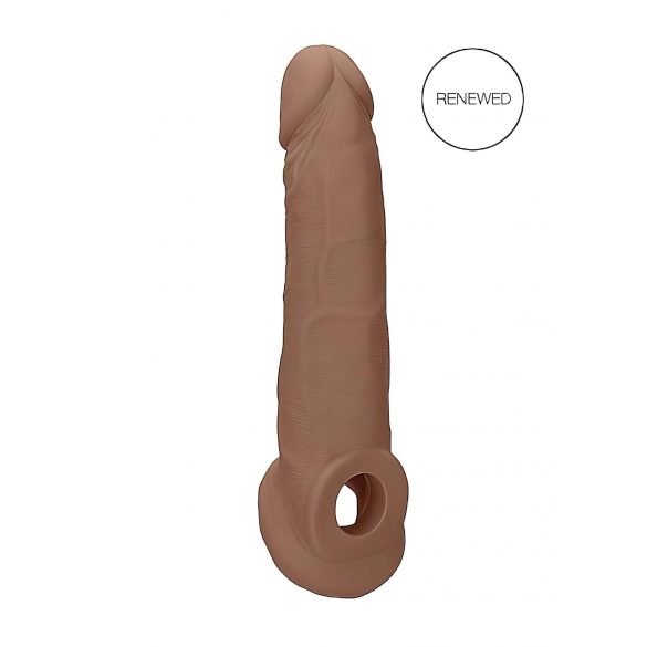 RealRock Penis Sleeve 9 - navlaka za penis (21,5 cm) - tamna prirodna 