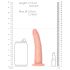 RealRock Slim - ljepljivi, realistični dildo - 15,5 cm (prirodni) 