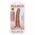 RealRock Slim - realističan dildo s vakuumom 15,5 cm (tamni prirodni) 