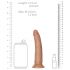 RealRock Slim - realističan dildo s vakuumom 15,5 cm (tamni prirodni) 