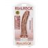 RealRock - realističan dildo s vakuumom - 15,5 cm (tamni prirodni) 