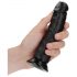 RealRock - realistični dildo s vakuumom - 15,5 cm (crni) 