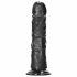 RealRock - realistični dildo s vakuumom - 15,5 cm (crni) 