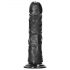 RealRock - realistični dildo s vakuumom - 15,5 cm (crni) 