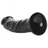 RealRock - realistični dildo s vakuumom - 15,5 cm (crni) 