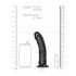 RealRock - realistični dildo s vakuumom - 15,5 cm (crni) 