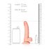 RealRock - realistični dildo sa vakuumom, testis - 15,5 cm (prirodni) 