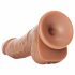 RealRock - realističan dildo s vakuumom - 15,5 cm (tamni prirodni) 