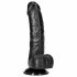 RealRock - realistični dildo sa vakuumom, testis - 15,5 cm (crni) 