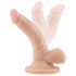 Dr. Skin 4 - realističan dildo za testise s ljepljivim potplatima - prirodan (12 cm) 