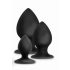 Anal Adventures Platinum Stout - analni dildo set - 3 kom (crni) 