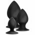 Anal Adventures Platinum Stout - analni dildo set - 3 kom (crni) 