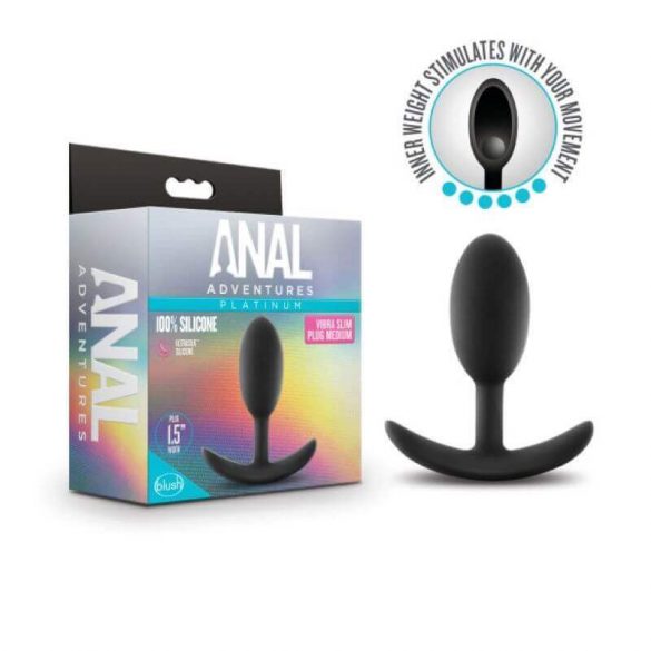 Analne avanture Platinum M - loptasti analni dildo - crni (srednji) 