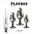 Playboy - analni čep set - 3 dijela (srebrni)