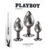 Playboy - analni dildo set - 3 dijela (srebrni)