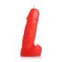 Spicy Pecker - svijeća s testisima penisa - velika (crvena)