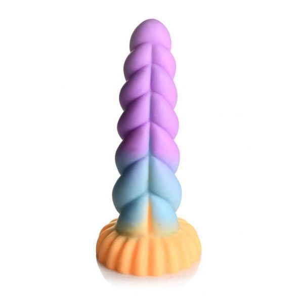 Creature Cocks Mystique - jednorog dildo - 21 cm (ljubičasto-žuti) 