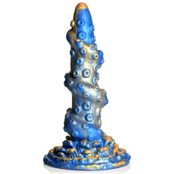 Creature Cocks Kraken - spiralni dildo za ruke hobotnice - 21 cm (zlatno-plavi) 