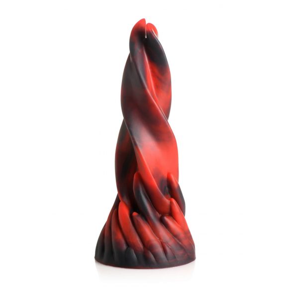 Creature Cocks Hell Kiss - upleteni silikonski dildo - 19 cm (crveni) 