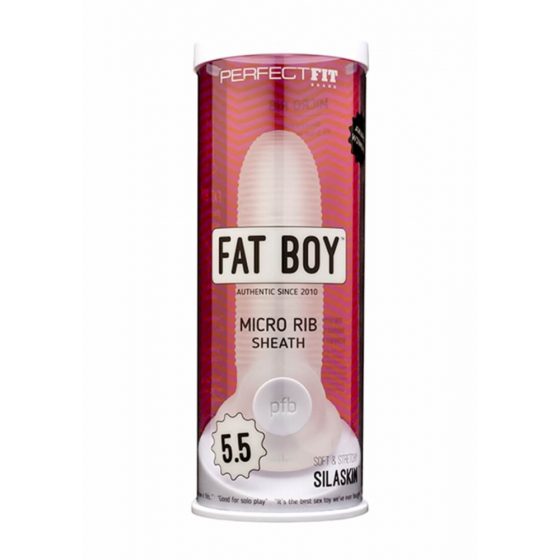 Fat Boy Micro Ribbed - ovojnica penisa (15 cm) - mliječno bijela