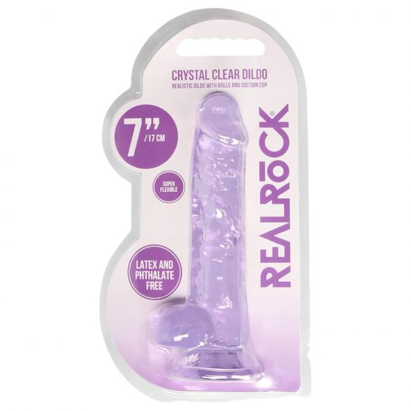 REALROCK - proziran realističan dildo - ljubičast (17cm) 