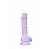 REALROCK - proziran realističan dildo - ljubičast (17cm) 