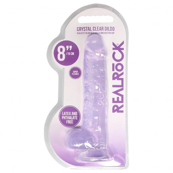 REALROCK - proziran realističan dildo - ljubičast (19 cm) 