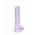 REALROCK - proziran realističan dildo - ljubičast (19 cm) 