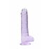 REALROCK - proziran realističan dildo - ljubičast (19 cm) 