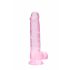 REALROCK - proziran realistični dildo - ružičasti (19 cm) 